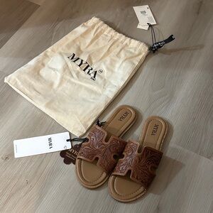 Myra Tooled Leather Sandals